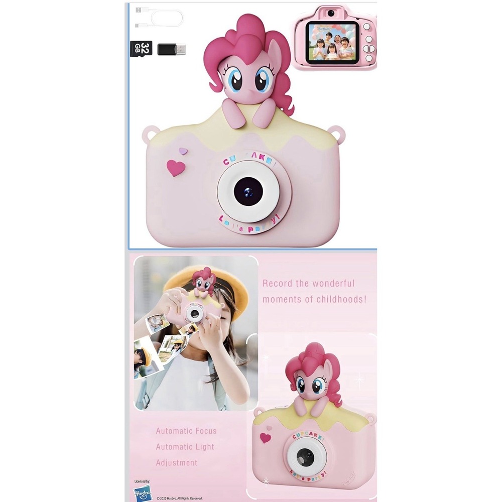 My Little Pony Pinkie Pie Kids Digital Camera NIB 32GB Card‎ Dual Camera USB